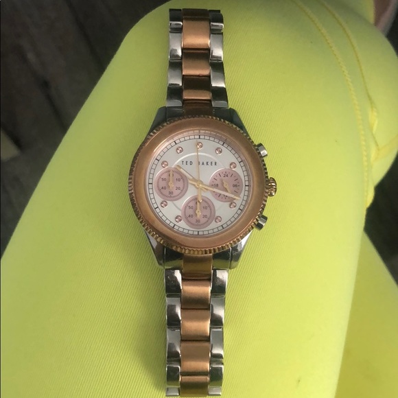 Ted Baker London two tone rose gold Chrono watch - Picture 2 of 8